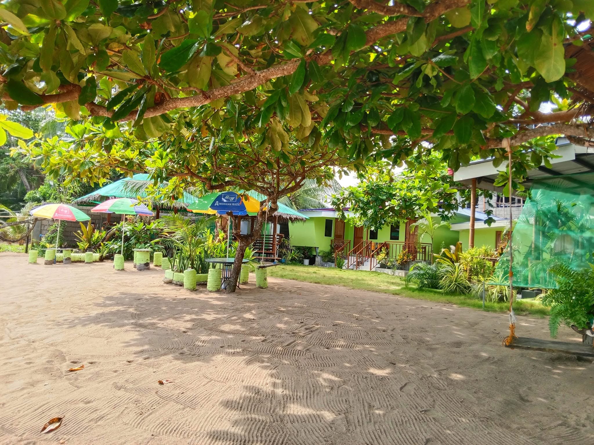 Cabana row along the sand