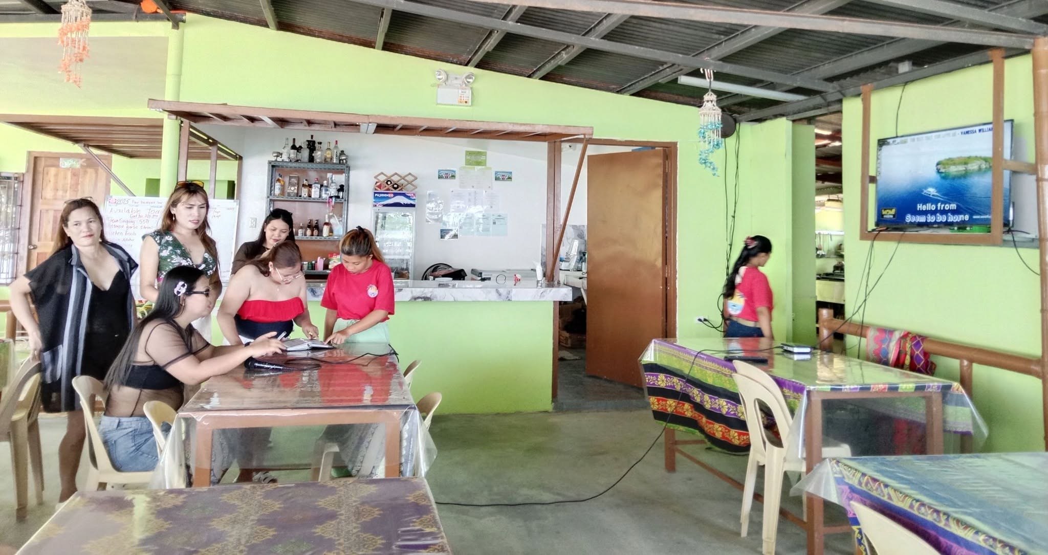 Our kitchen team prepping a meal
